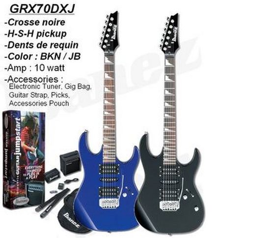 IBANEZ GRX70DXJU BLACK NIGHT NEW JUMPSTART PACKAGE