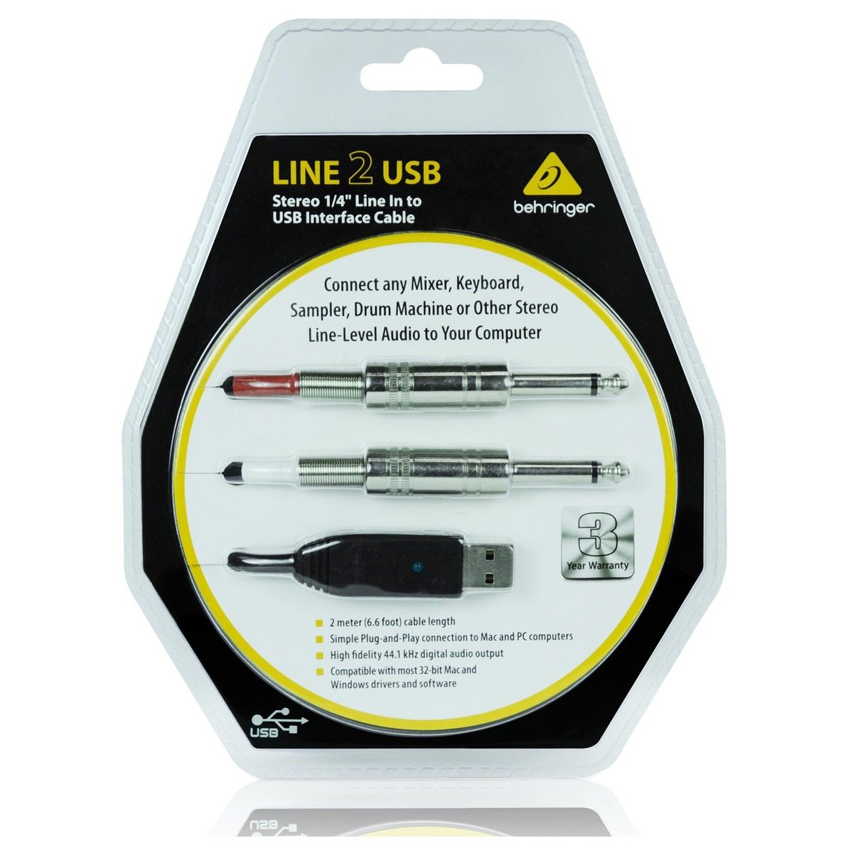 Мобильный аудиоинтерфейс BEHRINGER LINE 2 USB