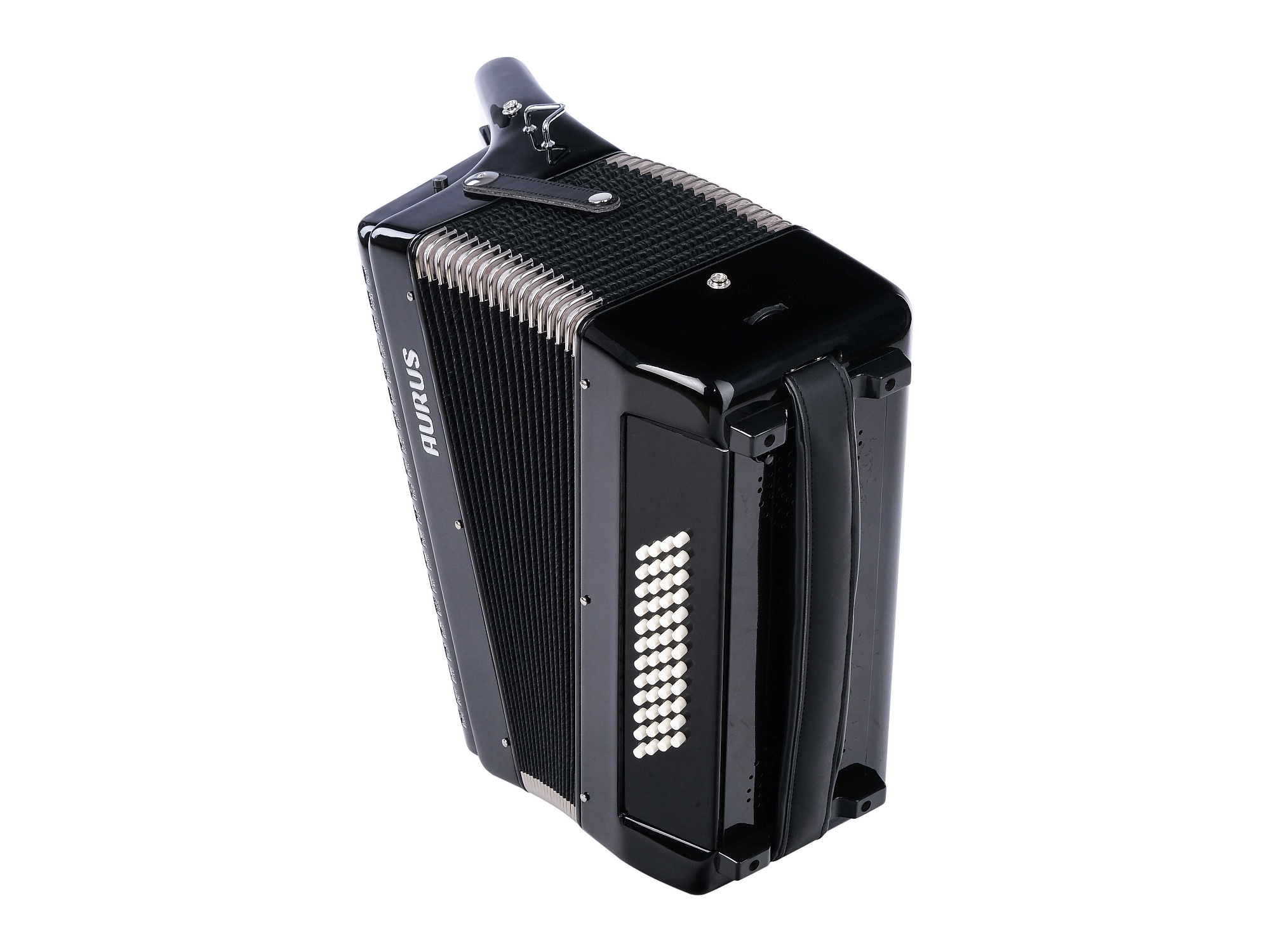 Аккордеон 34/48/5, черный, с футляром, Aurus JH2005-BLACK